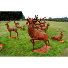 outdoor garden decorations metal craft cast iron deer statue